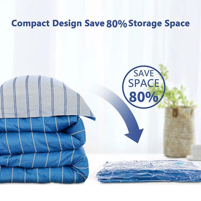 4Pcs Thickened Vacuum Compression Bag, Transparent Quilt Vacuum Bag, Storage Bag, Household Clothing Storage and Sorting Bag