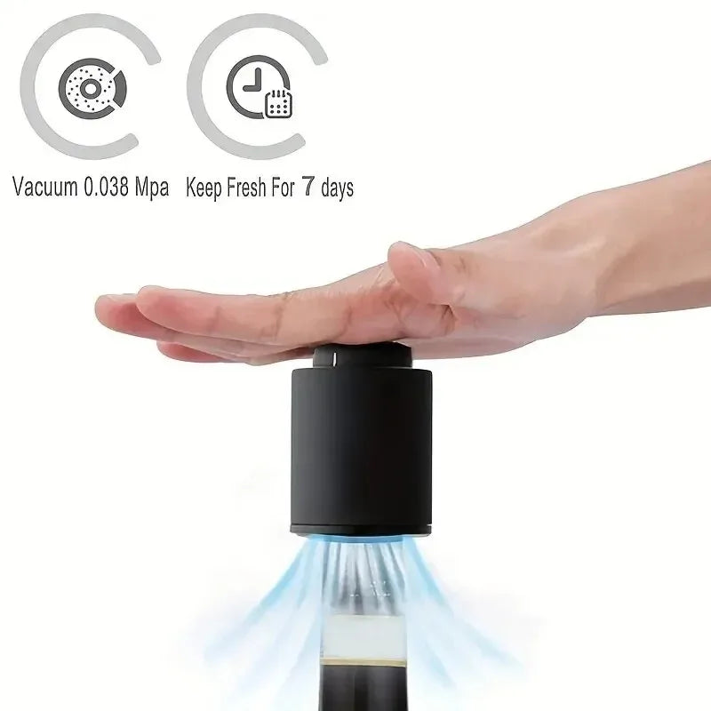 Vacuum Pump Wine Saver Cap Stopper Date Scale Record Retain Preserver for Wine Bottles Corkscrew Kitchen Automatic Keep Fresh