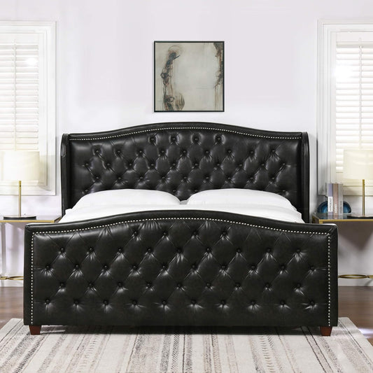 Jennifer Taylor Home Marcella Upholstered Shelter Headboard Bed Set