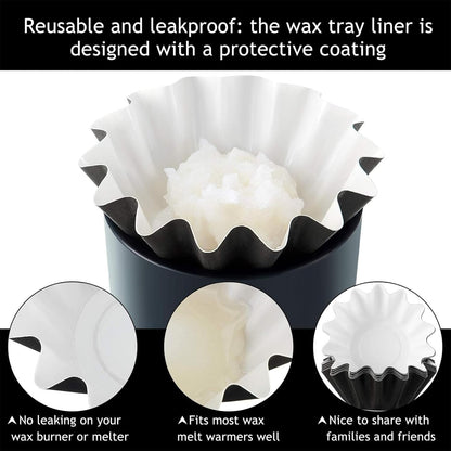 Wax Melt Liners Reusable Leakproof for Any Wax Cubes Waxes Warmer Containers Cups for Scented Candle Plug in Warmers Electric Waxes Melters Burner(Black,25 Pieces)