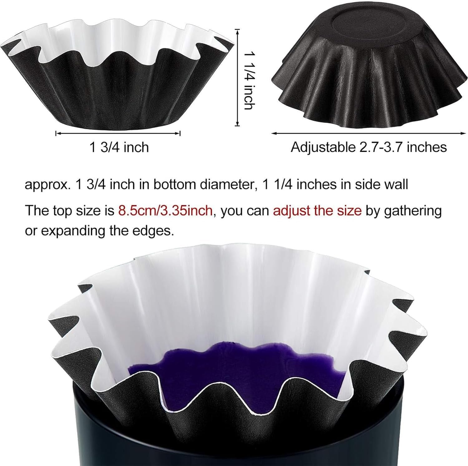 Wax Melt Liners Reusable Leakproof for Any Wax Cubes Waxes Warmer Containers Cups for Scented Candle Plug in Warmers Electric Waxes Melters Burner(Black,25 Pieces)