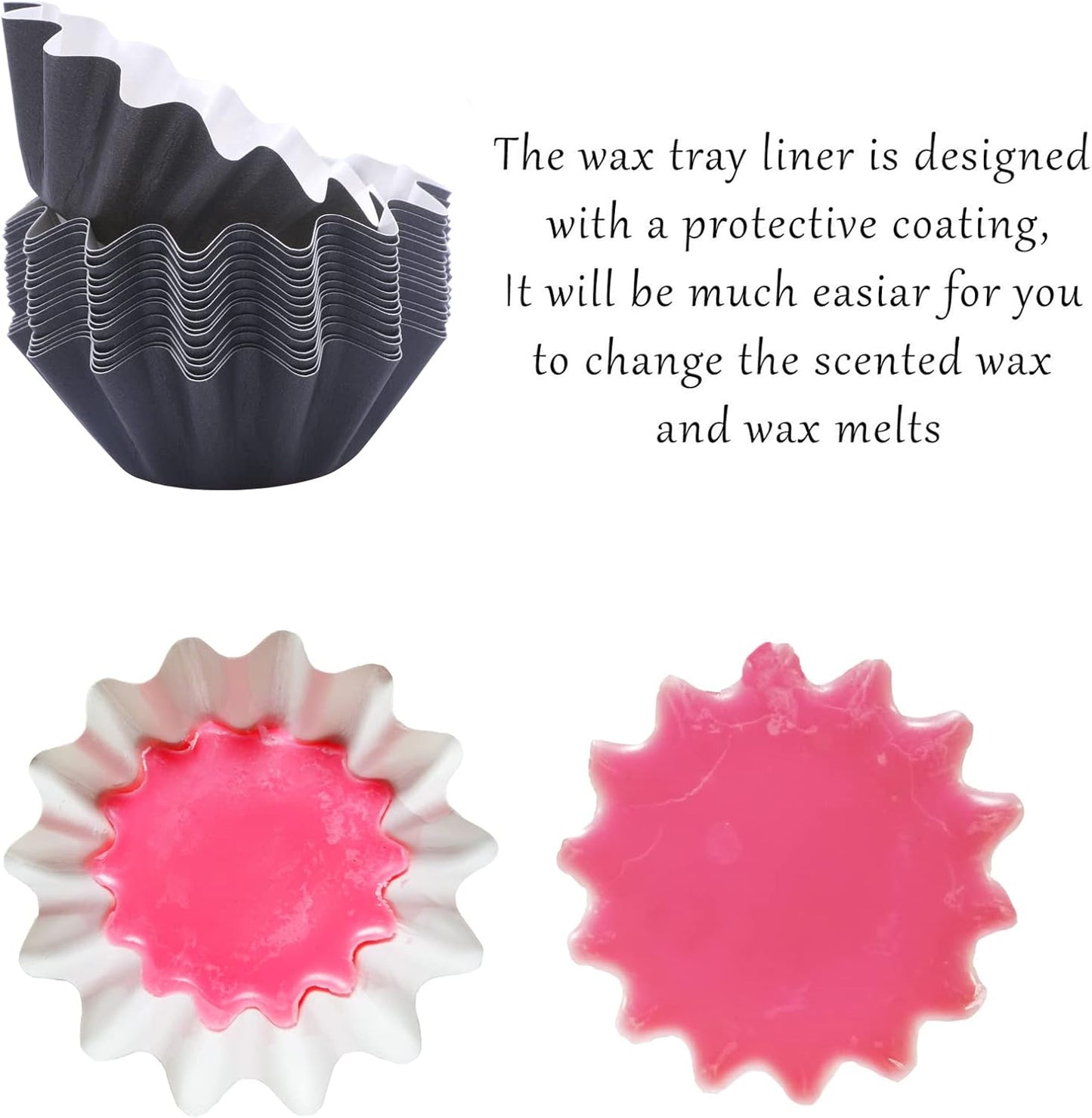 Wax Melt Warmer Liners Reusable & Leakproof Candle Warmer Liners Wax Tray for Scented Wax,Electric Wax Warmers, Plug in Warmers, Candle Warmer,Wax Melter and Wax Burner(Black 50Pcs)