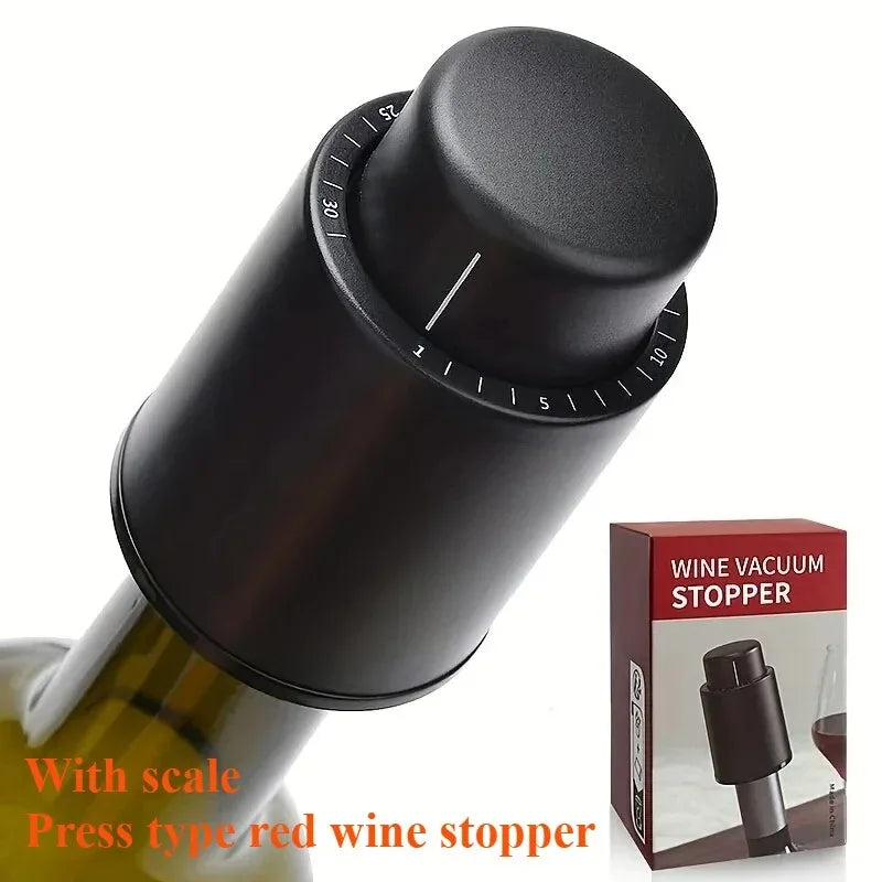 Vacuum Pump Wine Saver Cap Stopper Date Scale Record Retain Preserver for Wine Bottles Corkscrew Kitchen Automatic Keep Fresh