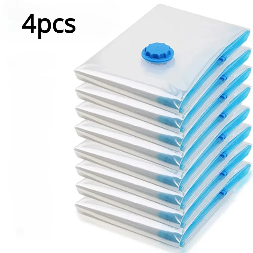4Pcs Thickened Vacuum Compression Bag, Transparent Quilt Vacuum Bag, Storage Bag, Household Clothing Storage and Sorting Bag