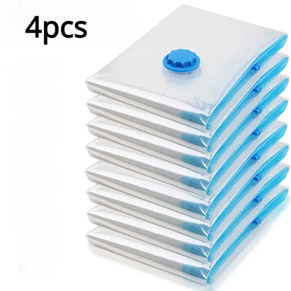 4Pcs Thickened Vacuum Compression Bag, Transparent Quilt Vacuum Bag, Storage Bag, Household Clothing Storage and Sorting Bag